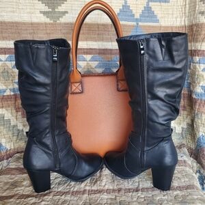 Forever Women's Black Faux Leather Boots